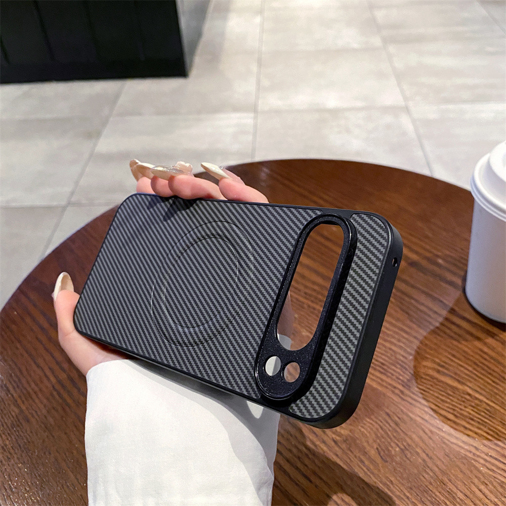 Dành Cho Google Pixel 9 Pro XL 9A Họa Tiết Sợi Carbon Từ Tính Ốp Lưng Điện Thoại Google Pixel 7 9 6 8 Pro XL 8A 7A 6A Pixel9 Pixel8 Pro Pixel9A Vỏ Da Bảo Vệ Chống Sốc
