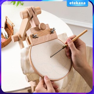 Cross Stitch Rack Khung Biến Gỗ Chuyên Nghiệp Đa Năng Thêu Hoop Giá Đỡ Có Kẹp Cho Phụ Kiện May Vá