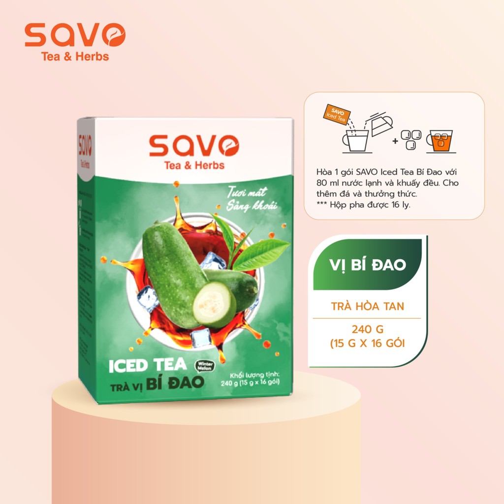 Trà hòa tan Savo hộp 240g (15g x 16 gói)