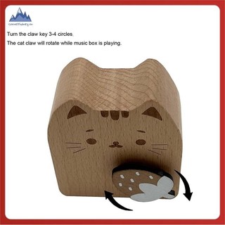 [Cornellsidney.vn] Hộp nhạc hình mèo gỗ xoay để làm quà tặng sinh nhật B 1 CÁI
