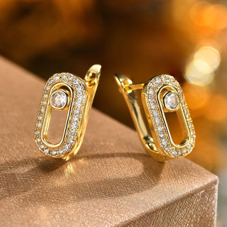 Châu Âu Mỹ ins Phong Cách Mới Kim Cương Hình Học Bông Tai Nữ