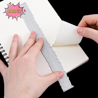 Pnpia 3 Cái Thước Giấy Xé Cạnh Không Đều Dụng Cụ Đo Kim Loại Giấy Stencil Giấy Ripper Dụng Cụ Làm Thẻ Thêu Boutique