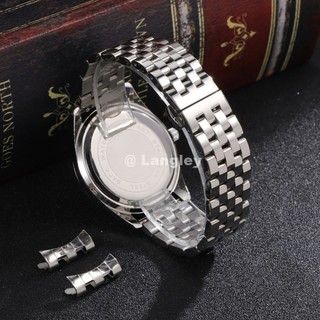 Dây đeo đồng hồ bằng thép không gỉ nguyên khối 12-22mm 12 14 16 18 19 20mm 21 22 Tổng thống Dây đeo đồng hồ 5 hạt cho nam giới Vòng tay nữ Đầu phẳng Arc End Bạc Hồng Vàng Đen