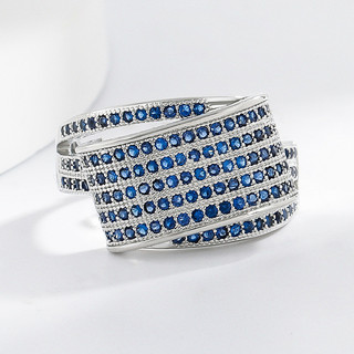 Châu Âu Mỹ ijns Phong Cách Mới Hình Học Kim Cương Xanh Spinel Nhẫn Nữ