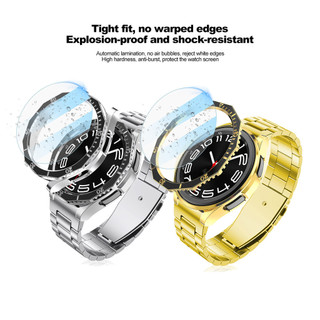 Ốp Lưng 3 Trong 1 + Vòng Viền + Phim Kính Cho Samsung Galaxy Watch 6 Classic 47MM 43MM Bảo Vệ Màn Hình Galaxy Watch 6 Ốp Lưng Cổ Điển