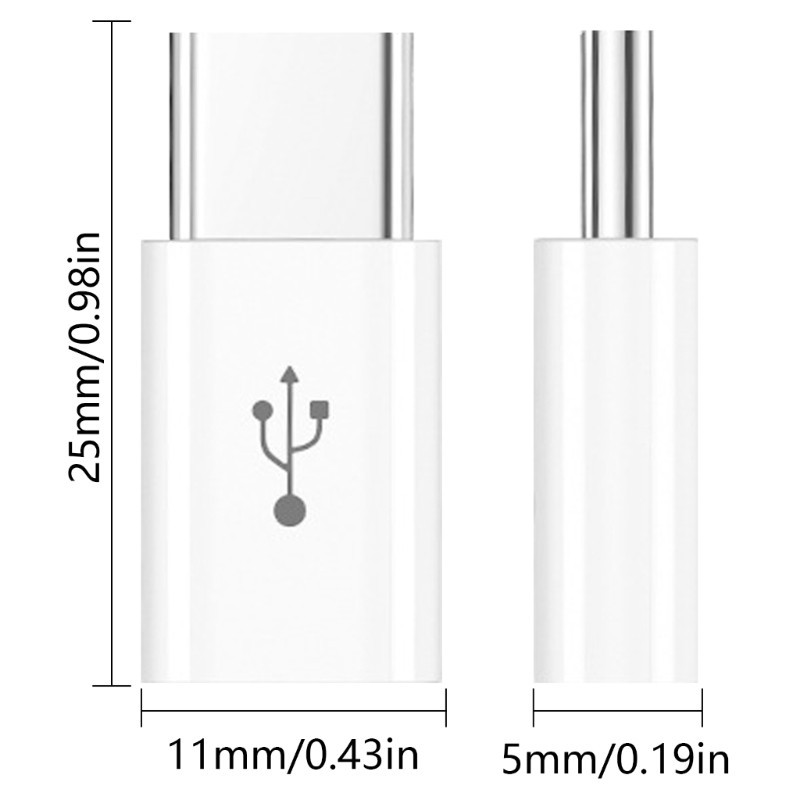 Micro USB Female to Type C Male Converters Adapter Support 30Mbps Data Transfer