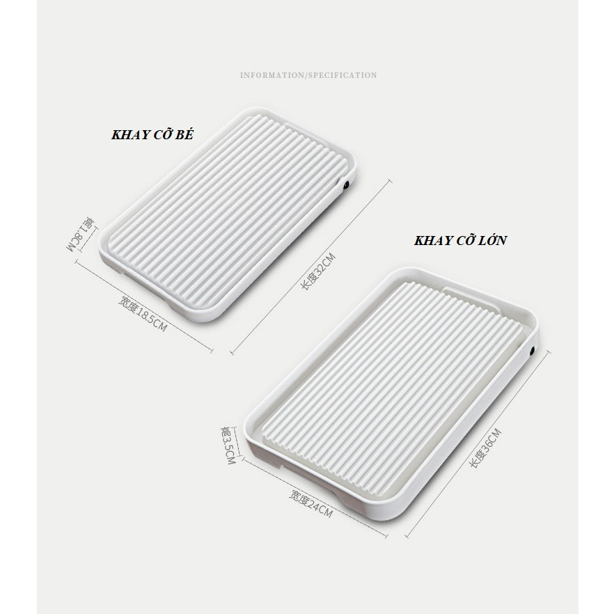 Khay Trà Kiểu Nhật Bản Có Rãnh Và Lỗ Thoát Nước Bằng Nhựa Dẻo Melamine