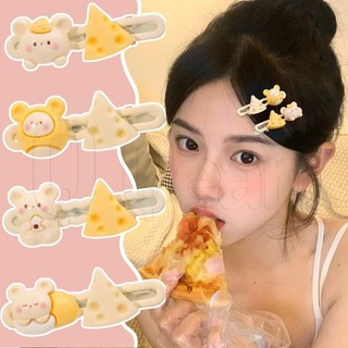 Kẹp Tóc Phô Mai - Kẹp Tóc Chuột Dễ Thương Y2K - Phim Hoạt Hình Bobby Pin - Phụ Kiện Thời Trang Bé Gái - Kẹp Tóc Dễ Thương Màu Vàng - Kẹp Chụp Barrettes - Mũ Mini - Kẹp Tóc Nổ