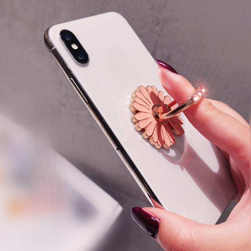 Phụ Kiện Điện Thoại Di Động Khóa Vòng Giá Đỡ Influencer Daisy Chống Sốc Khóa Ngón Tay Phong Cách Nữ Với Kim Cương Vỏ Điện Thoại Đa Năng Lười Để Bàn Giá Đỡ Đa Năng