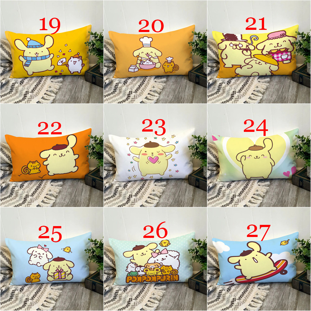 Sanrio Pompompurin Vỏ Gối Hình Chữ Nhật In Hình Một Mặt Đệm Polyester Trang Trí Nhà Cửa Món Quà Tốt Nhất (Không Có Lõi)