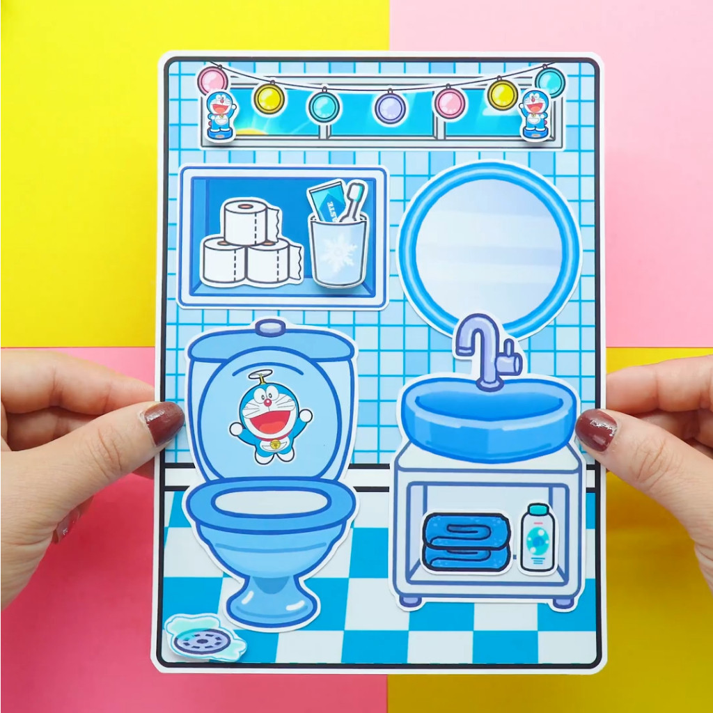 Học liệu bóc dán thông minh Toca DoreMon Quite Book, đồ chơi bóc tách ngôi nhà giấy H25 đồ chơi cho bé gái đồ chơi kurom
