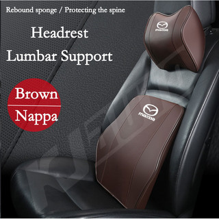 Mazda Xe Cổ Tựa Đầu Gối Còn Lại Đầu Nappa Da Đệm Ô Tô Thoáng Khí Thắt Lưng Hỗ Trợ Gối Cho Xe Mazda 3 2 5 CX3 RX8 BT50 323 CX8 CX30 RX7 626 CX7 NX5 CX9 Phụ Kiện