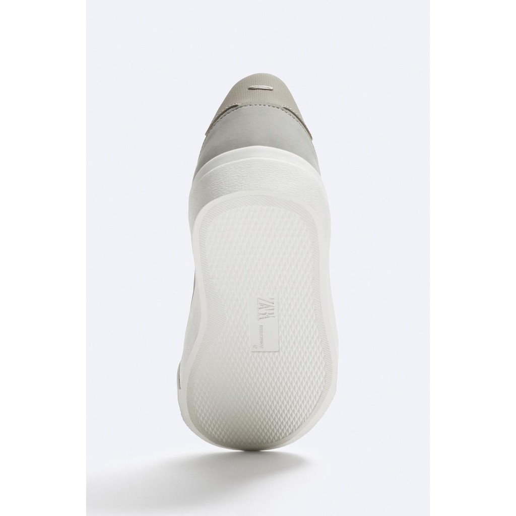 Giày sneaker Zara chính hãng Grey White Classic - Xám Trắng Dáng cổ điển