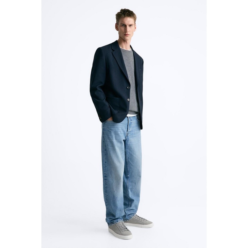 Giày sneaker Zara chính hãng Grey White Classic - Xám Trắng Dáng cổ điển