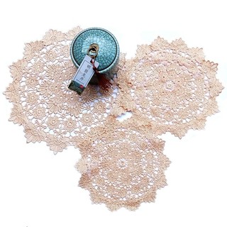 YONDR Rỗng Ren Coaster, Tròn Móc Cup Mat, Handmade Vintage Tinh Tế Placemat Trang Trí Bàn
