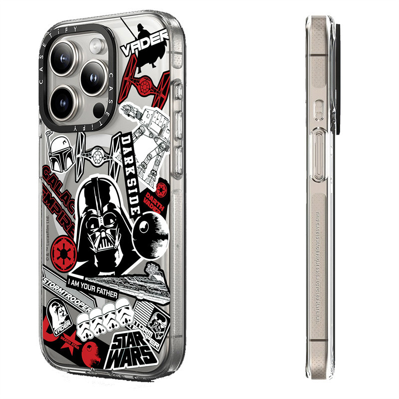 Casetify X STARWARS Ốp Lưng Trong Suốt Hút Từ Tính Trong Suốt Cứng Acrylic Mặt Sau TPU Edge Case Sideband Phông Chữ Ốp Lưng Điện Thoại Tác Động Cho Apple IPhone 13 14 15 Pro Max Có Hộp