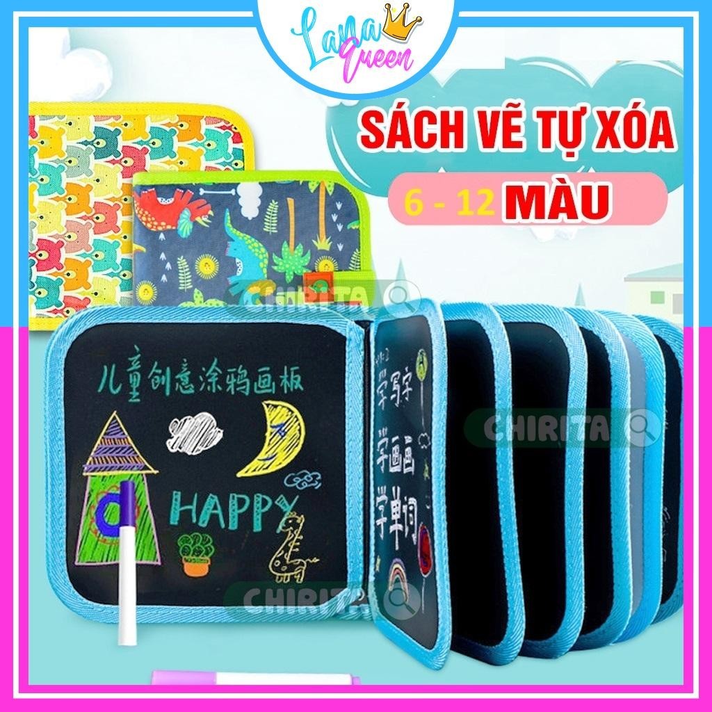 Sách Vẽ Tô Màu Xóa Được Kèm Bút Màu Cho Bé 10/ 14/ 16 Trang Với 6/ 12 Màu Đồ Chơi Montessori Tranh Vẽ Tô Màu Cho Bé