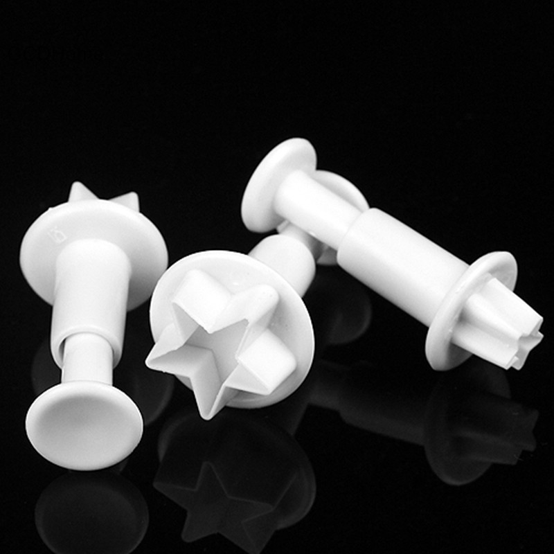 Gcdhome 3X STAR Cookie Cắt Piston Fondant Sugarcraft Dán Decorag Tool HOT