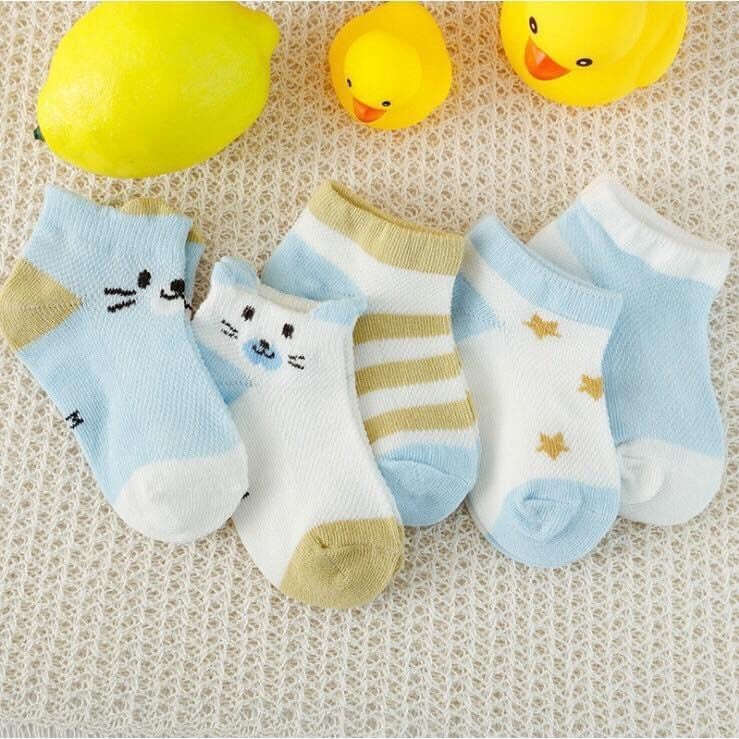 Set 5 Đôi Tất Lưới Robibabi Cho Bé - hanzomart
