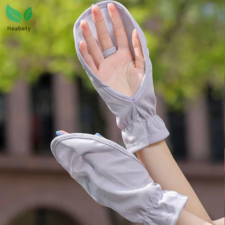 Heabety Mùa Hè Chống Tia UV Găng Tay Thoáng Khí Mỏng Nữ Găng Tay Nam Thể Thao Ngoài Trời Găng Tay Đi Xe Đạp Găng Tay Tay Mới