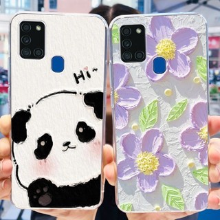 Ốp Lưng Samsung Galaxy A21S A21 SasmungA21s A 21 21S SM-A217F SM-A215U Ốp Điện Thoại TPU Silicon Mềm Họa Tiết Gấu Trúc Mèo Dễ Thương