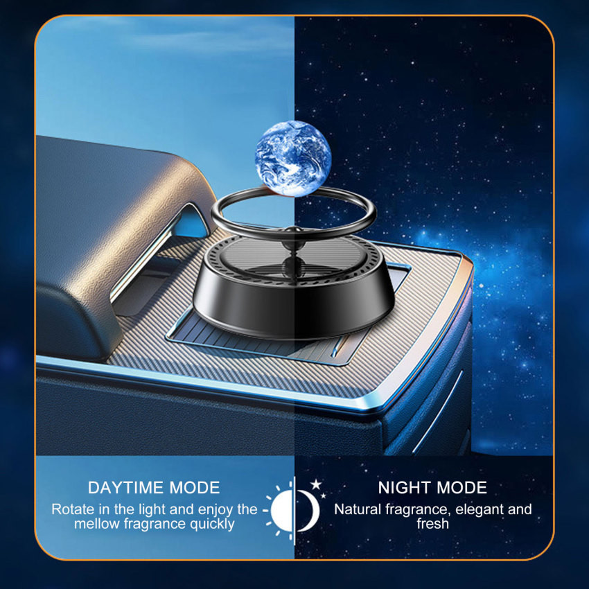 Mars Earth xe năng lượng mặt trời hương liệu làm mát không khí dính tinh dầu tự động với ngôi sao bóng Làm dịu sự sảng khoái