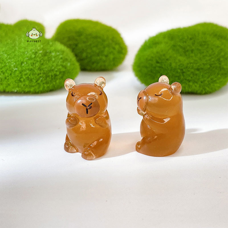 Maybest 2 Chiếc Dạ Quang Capybara Nhựa Thu Nhỏ Phát Sáng Vào Ban Đêm Cổ Tích Trang Trí Sân Vườn DIY Trang Trí Các Bức Tượng Nhỏ Dễ Thương Trang Trí Bàn Làm Việc {VN}