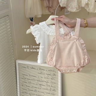 Bộ áo liền quần mùa hè cho bé Công chúa mỏng Onesie Quần áo trẻ em thời trang tay ngắn 2 mảnh 7.7