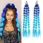 AMBU Kids Bubble Đuôi Ngựa Nối Dài, Có Dây Buộc Tóc 20 "Màu Tóc, Nhẹ Thời Trang Nữ Handmade Bện Ombre Crazy Hair Day Phụ Kiện