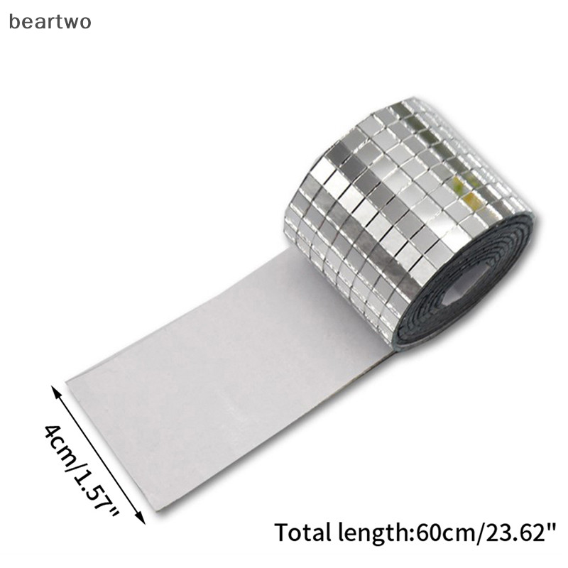 < Beartwo > Nhãn dán gạch khảm gương DIY Nhãn dán tường Acrylic vuông tự dính đẹp