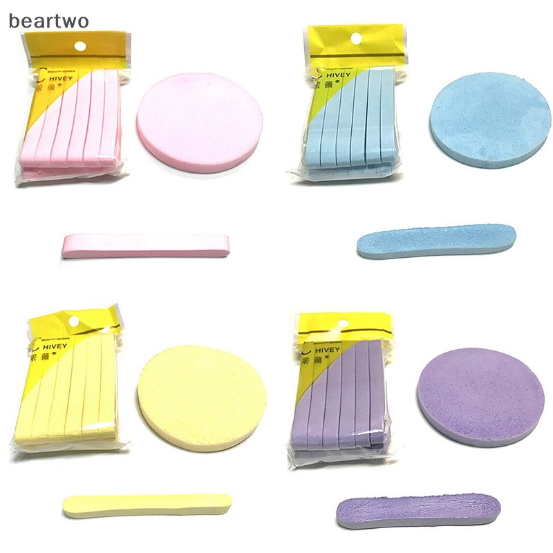 < Beartwo > 12 miếng bọt biển làm sạch da mặt dùng một lần Puff đẹp