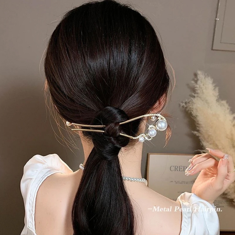 Kẹp Tóc Hình Chữ U Ngọc Trai Cao Cấp Mùa Hè Phong Cách Mới Kẹp Tóc Phong Cách Trung Hoa Mới Cổ Nữ Kẹp Tóc