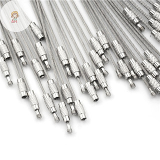 Twe 10 Chiếc Thời Trang Đi Bộ Đường Dài Dụng Cụ Dây Móc Khóa Cáp Vòng Chìa Khóa Thép Không Gỉ 10 / 15 / 20cm VN