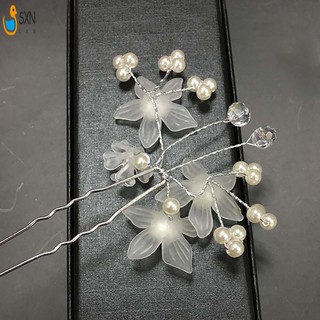 Đám Cưới Cô Dâu Kẹp Tóc Hạt Pha Lê Ngọc Trai Sáng Bóng Hoa Cô Dâu Kẹp Tóc Kẹp Tóc