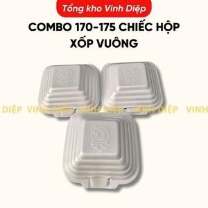 Hộp xốp vuông 1 ngăn đựng xôi, đồ ăn Combo 170~175 chiếc