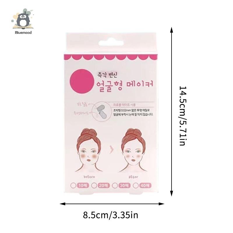 [Bluemood] 40pc Băng nâng cơ mặt chữ V vô hình Nhãn dán loại bỏ nếp nhăn Mặt trán cổ Miếng dán chống lão hóa Miếng dán giảm béo mặt Mới