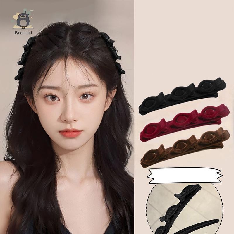 [Bluemood] Màu Trơn Phong Cách Hàn Quốc Cắt Tóc Nổ Đầu Trước Kẹp Đổ Xô Barrettes Phụ Kiện Tóc Mới