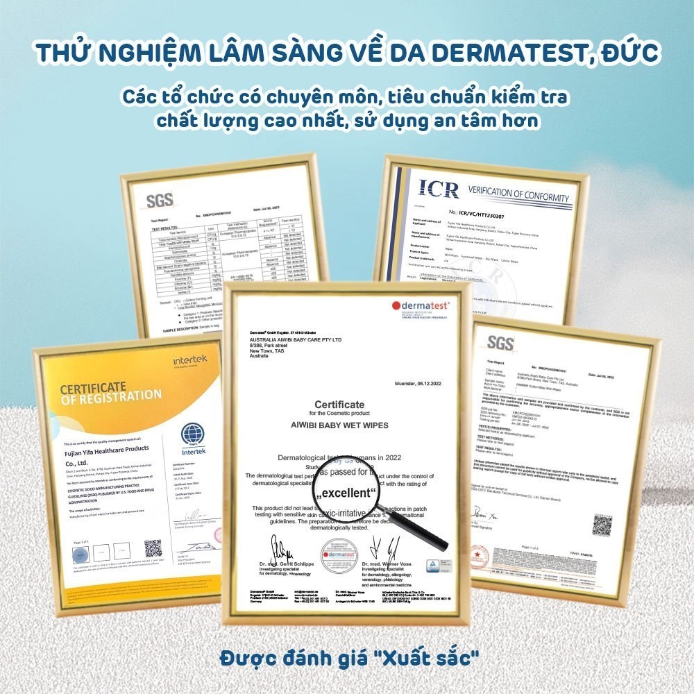 Khăn Khô Aiwibi Phân Hủy Sinh Học 100% Làm Sạch Nhẹ nhàng, An Toàn Cho Da Nhạy Cảm (1 Gói 60 Miếng)