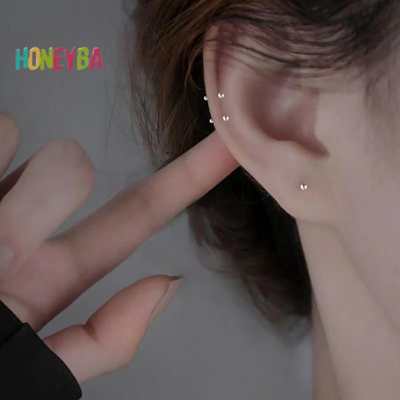 < Honeyba > 1 Đôi Bông Tai Zircon Hợp Thời Trang Cho Nữ Bé Gái Hình Học Hàng Ngày Bông Tai Nhỏ Xương Tai Móng Tay Phụ Kiện Trang Sức