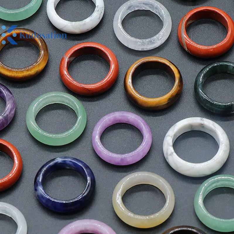 Kudosation 1 Chiếc Nhẫn Đá Tự Nhiên Mã Não Tinh Tế Nhẫn Pha Lê Cho Nữ Cô Gái Nhẫn Thời Trang Tiệc Cưới Trang Sức Phụ Kiện Quà Tặng