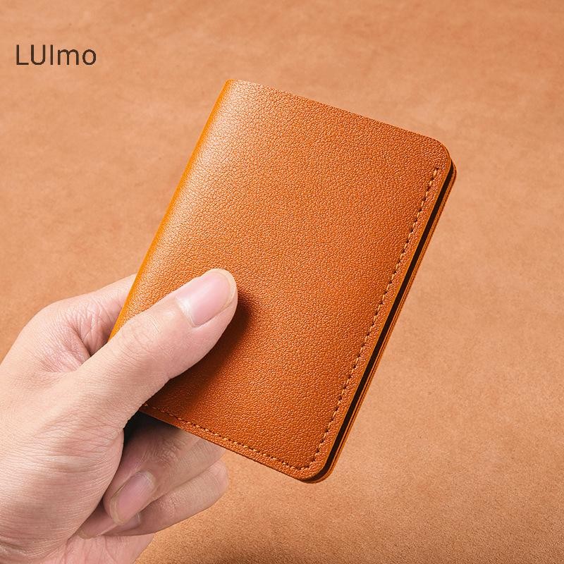 Luimo Da Màu Trơn Ví Nhỏ Dành Cho Nữ Ngắn Đơn Giản Ví Nữ Có Nút Siêu Mỏng Thẻ Tín Dụng Túi Đựng Tiền Xu SBS