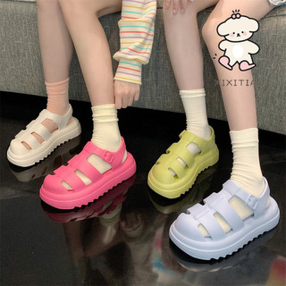 Xixitiao Sandal Nữ Kiểu La Mã Kiểu Dáng Thường Ngày Màu Trơn Mùa Hè Đế Dày Phong Cách Đi Biển