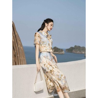 Set sơ mi phối chân váy dáng xòe SET022