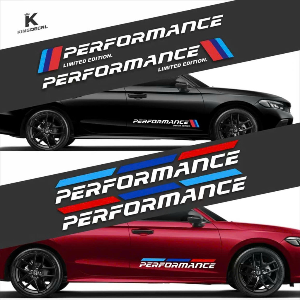 Combo 2 Tem xe decal trong Chữ Performance dán cánh cửa dành cho xe màu ...