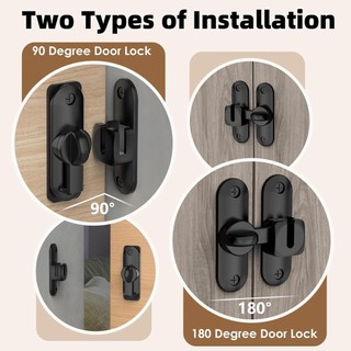 Khóa cửa chuồng trượt lật Chốt và cửa trượt 90 180 độ cho cửa chuồng cửa thú cưng phòng tắm ngoài trời nhà để xe cửa sổ cửa trượt 1 Đen hợp kim dễ sử dụng chắc chắn cho phòng ngủ phù hợp dùng cho gia đình căn hộ văn phòng và không gian nhỏ