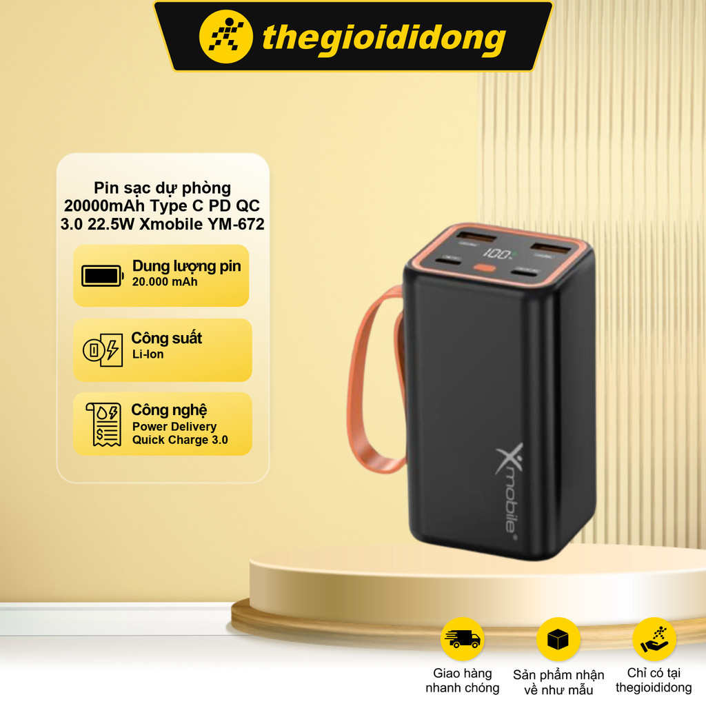 人気ランキング1位～（売れ筋商品） phòng dự sạc Pin 20000mAh YM Xmobile 22.5W 3.0 QC PD C Type スマホアクセサリー