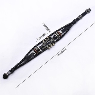 Flgo Độc Đáo Đàn Guitar Mặt Dây Chuyền Vòng Tay Có Thể Điều Chỉnh Tay Dệt Giả Da Dây Đeo Tay Handmade Cho Những Người Yêu Âm Nhạc
