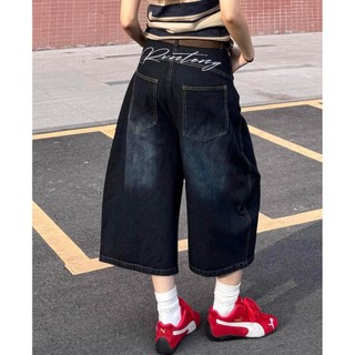Quần short nam GKSSS Quần short denim phong cách hip-hop cao cấp kiểu Mỹ