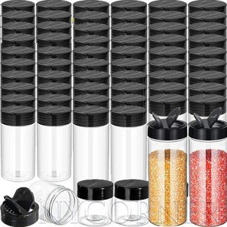 Bình đựng gia vị trong suốt có nắp đậy - Bình lắc hạt tiêu muối bằng nhựa - Hộp đựng gia vị - Hộp đựng bột BBQ - Tiện ích nhà bếp
