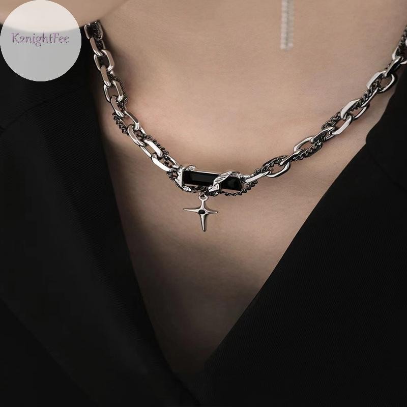 K2nightfee Đá Quý Đen Vòng Cổ Unisex Thiết Kế Thiểu Số Nhiều Lớp Cuộn Dây Cảm Giác Cao Cấp Xương Đòn Dây Chuyền Ngọt Ngào Mát Vòng Cổ Trang Sức VN
